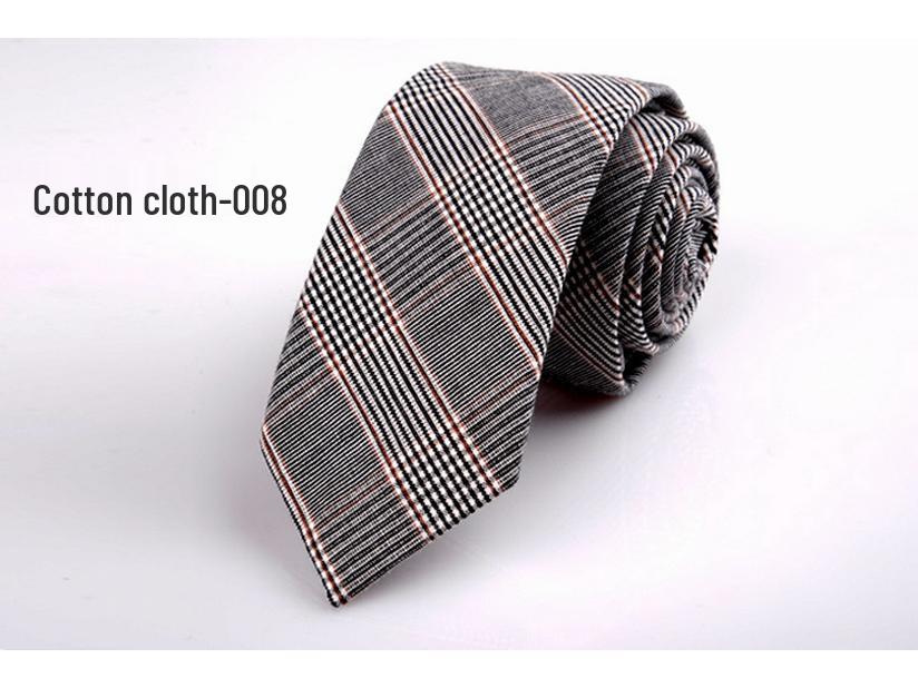New Plaid Twill Cotton Tie: Men's Business Casual Korean Style for Weddings