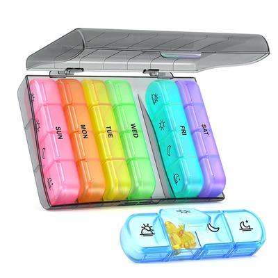 Rainbow Pill Box еженедельный органайзер для таблеток 4 раза в день 7 дней контейнер чехол влагонепроницаемый для домашнего использования больничный пациент болезнь