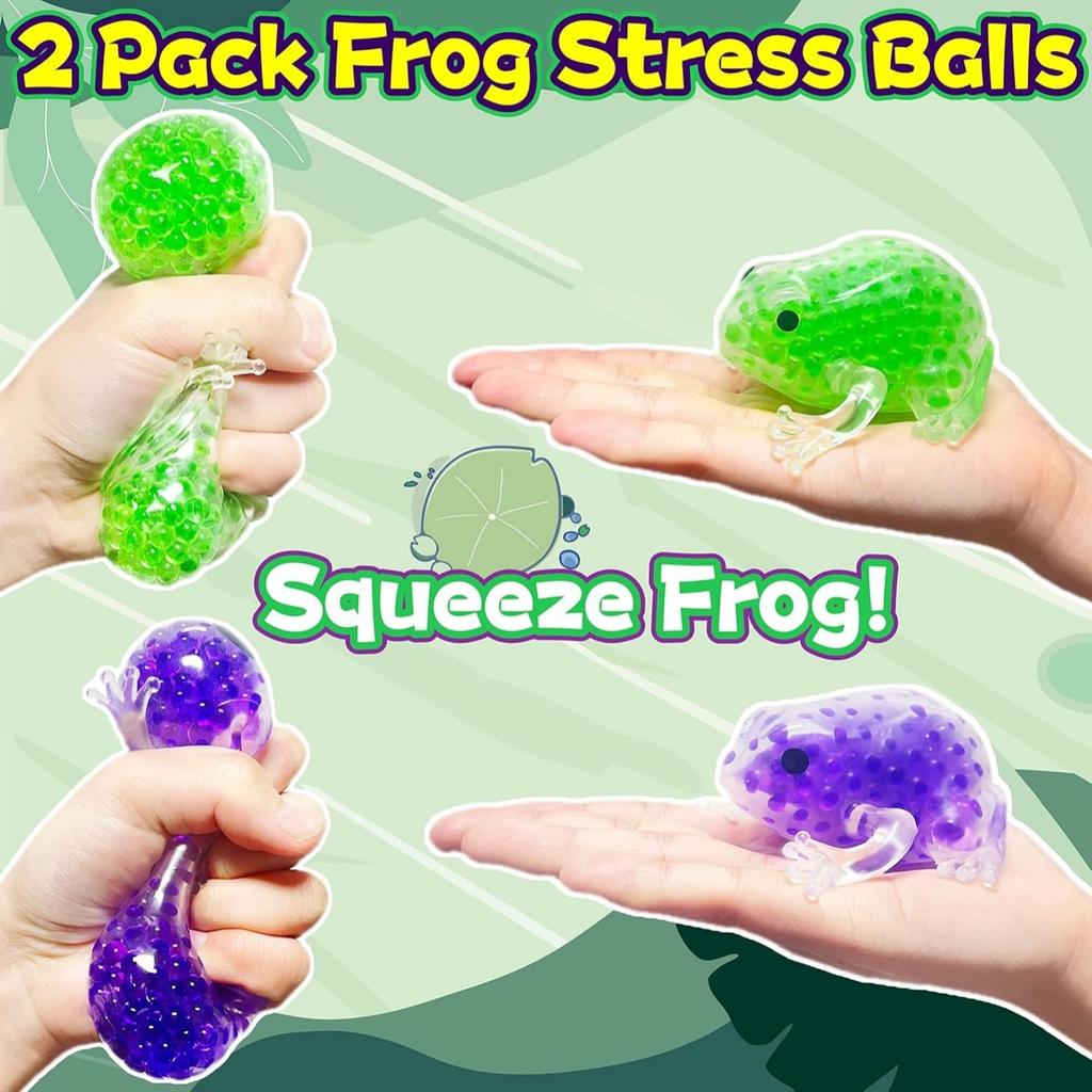 Лягушка Сквиши Мячики для снятия стресса Эластичная Игрушка-антистресс Животное Сжимаемые игрушки для детей Взрослых Отлично подходит для СДВГ, Аутизма, Тревожности