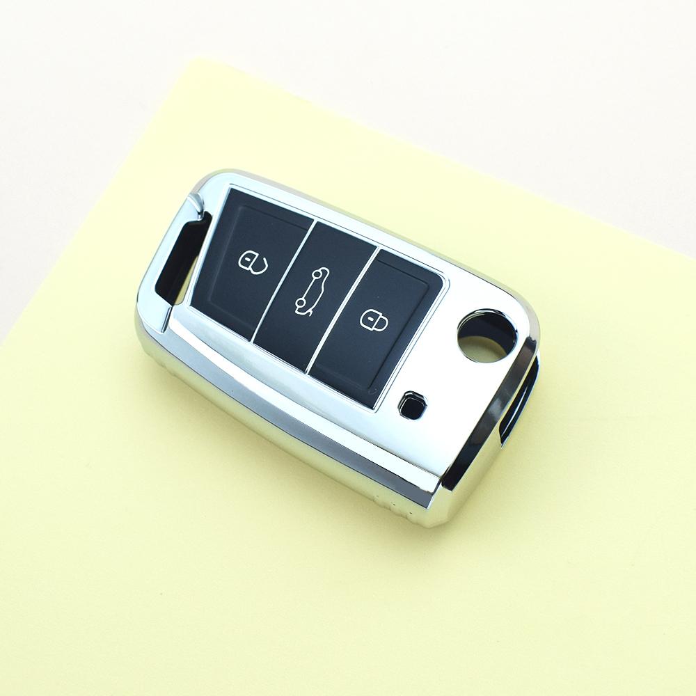 Для Skoda Octavia TPU Чехол для ключа автомобиля Крышка Корпус Бесключевой доступ Для VW Volkswagen Golf 7 MK7 Tiguan MK2 Для SEAT Ateca Leon FR 2 Ibiza