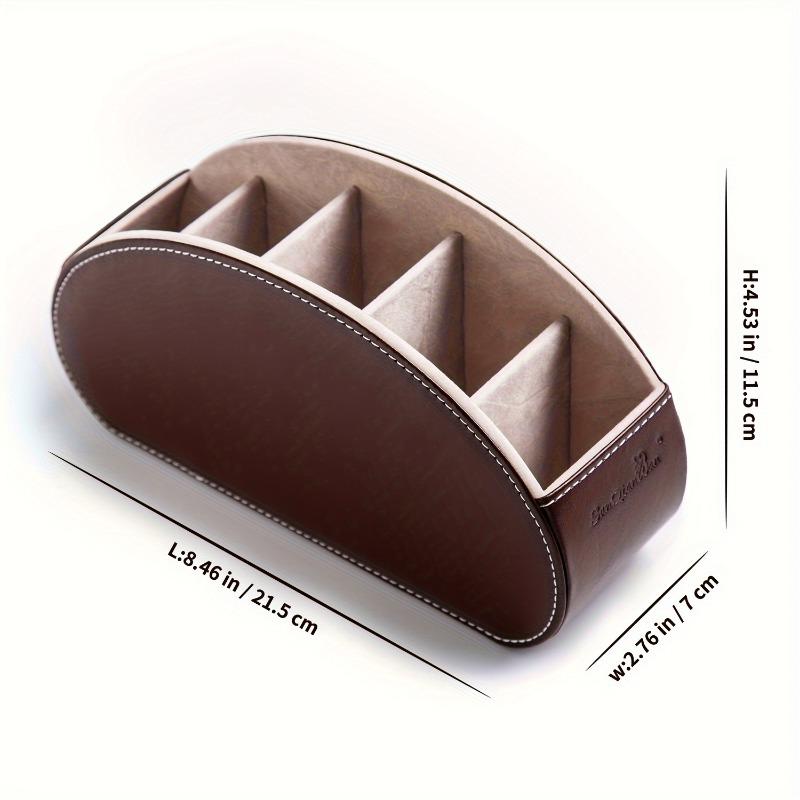 Hot Sale New In 5 Grid Pu Leather Organizer Remote Control Phone And Tv Holder Desk Storage Box Cosmetics Brush