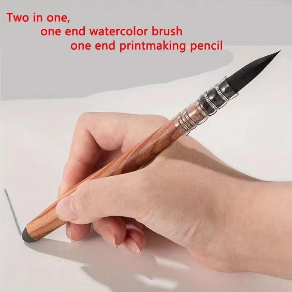 Soft Round Tip Watercolor Brush Nylon Fiber Oil Painting Brush Printmaking Brush Student Art