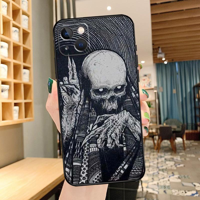 Готический чехол для телефона с черепом для iPhone 16 17 Pro Max 15 14 13 11 12 Pro Max mini 15 16 Plus 16e 17 Air Cover