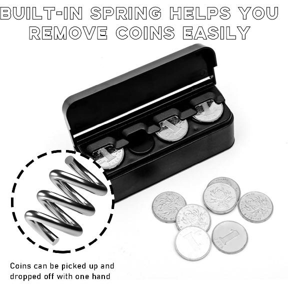 Ohleats Coin Holder for Car, Portable Mini Change Storage Box Compatible with Coins of Different Sizes, Universal Auto Coin Organizer Money