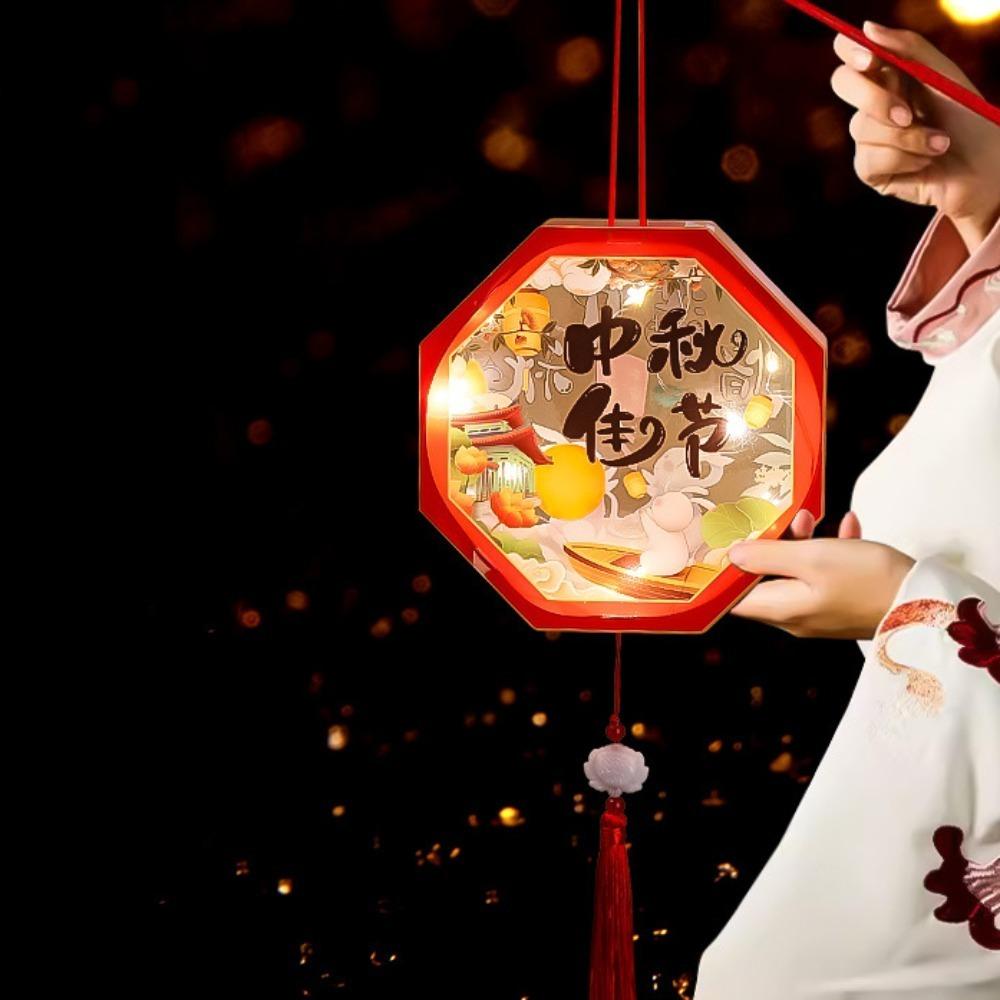 Handmade Transparent Rabbit Lantern Cartoon Lantern DIY Material Package  For Women