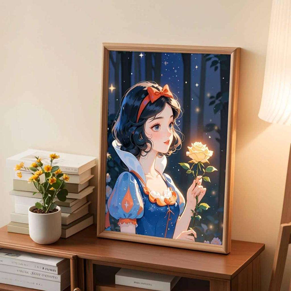 DIY Diamond Painting Roses and Snow White Cross Stitch Kit Mosaic Art Diamond Painting Full Circle Diamond Home Decoration
