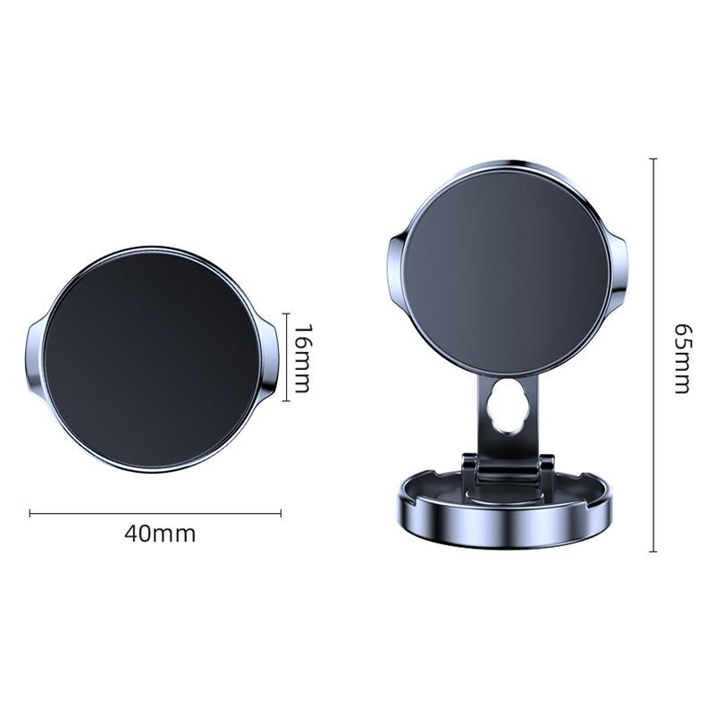 Круглый складной магнитный автомобильный держатель, вращающийся на 360 градусов, кронштейн для мобильного телефона, сильная магнитная поддержка для iPhone, Samsung, подставка