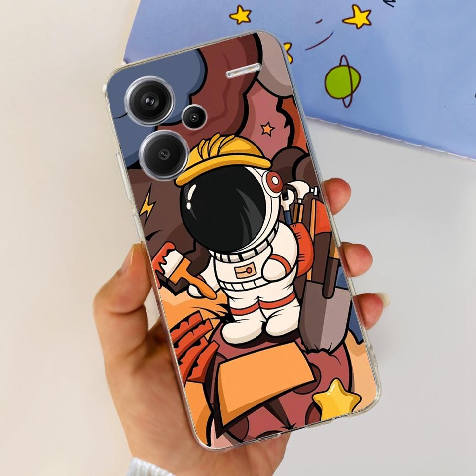 For Xiaomi Redmi Note 13 Pro Plus Pro+ Case Transparent New Fashion Pattern Soft TPU Etui For Xiaomi Redmi Note 13 4G 5G Bumper