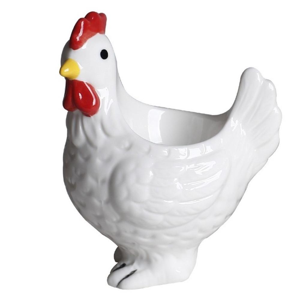 Chicken Shape Ceramic Egg Cup Cartoon 3D Chick Egg Cup Cute Boiled Egg Stand Tabletop Display