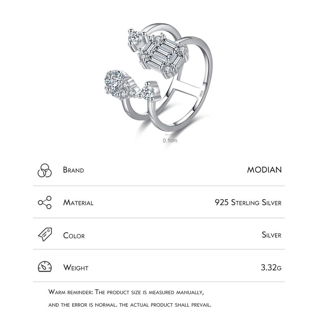 MODIAN Стерлингового Серебра 925 Роскошные Сверкающие CZ Открытие Кольцо Классические Свадебные Кольца Капли Воды Для Женщин Юбилейные Ювелирные Изделия Подарок