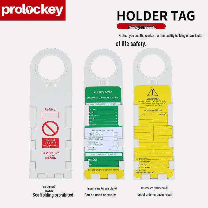 Бирка предупредительная для блокировки промышленной безопасности Prolockey для строительства, ПВХ, строительные леса