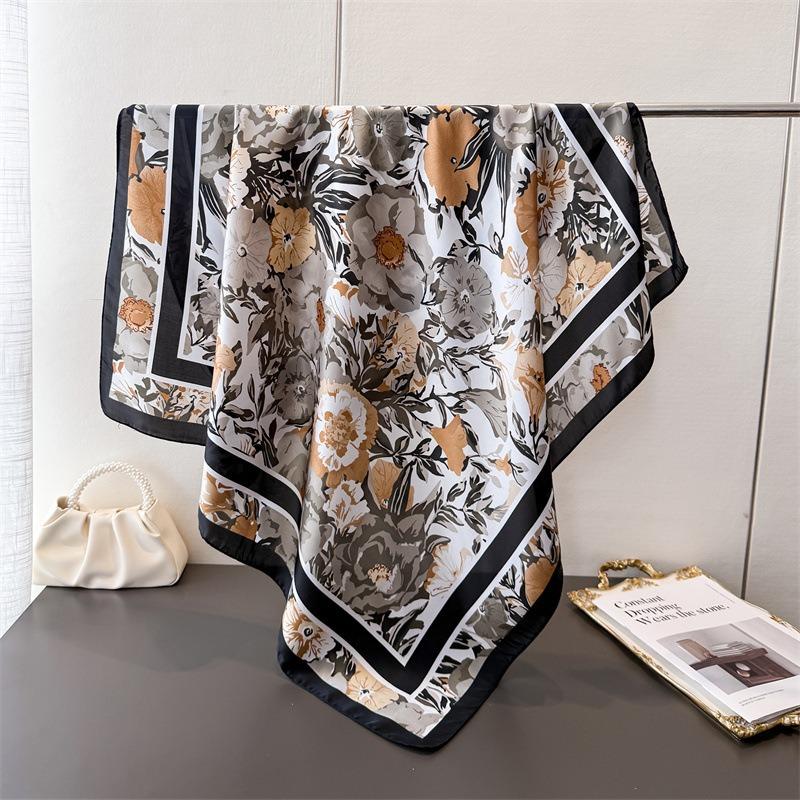 Korean Style Luxury Printed Large Square Scarf For Women