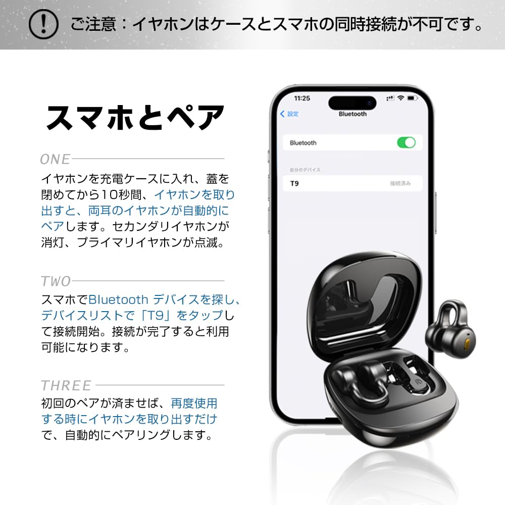 Костные наушники SLuB с Bluetooth 5.4, Открытая конструкция, Не затыкающие уши вкладыши, TWSOWS, Дизайн Ear Cuff, Крепление за ухо, Сенсорное управление, Карта TF