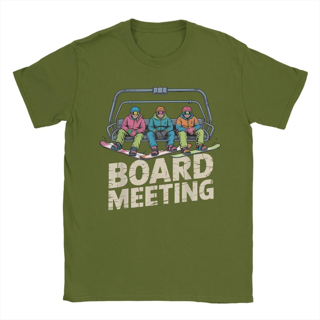 Leisure Snowboard Board Meeting TShirt for Unisex O Neck Pure Cotton T Shirts Short Sleeve Tee Shirt Birthday Present Clothes