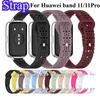 Силиконовые ремешки для Huawei Band 11/11Pro, сменные спортивные дышащие браслеты, аксессуары-ремешки Correa Huawei smart Band 11/11Pro