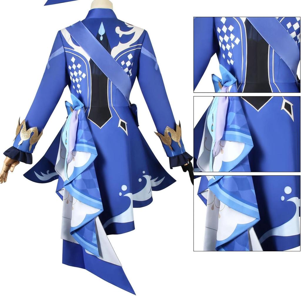 Косплей Genshin Impact, Фокалорус, Фрина и Фурус, Полный костюм с париком, Взрослый костюм, Унисекс, для школьных фестивалей (Focalorus, Размер M)