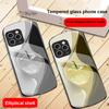 Градиентный кристальный яблочный чехол для iPhone 16 15 14 13 Plus 12 mini 11 Pro Max XR Xs Max X 7 8 6 6S 2022 20 Эллиптический стеклянный чехол для телефона