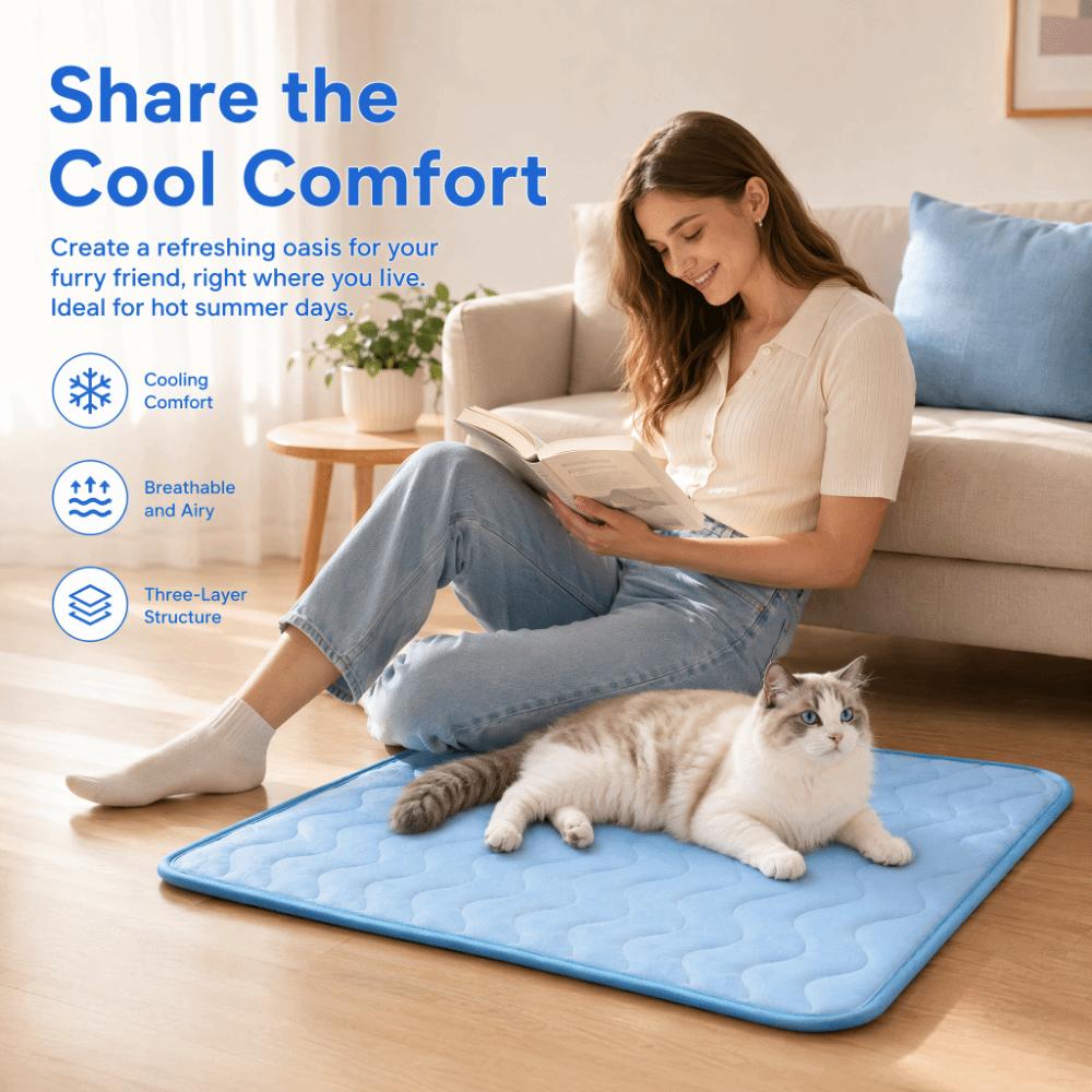 Cool Ice Silk Cat Dog Cooling Mat Breathable Sleeping Pad Durable Ice Pad Blankets Pet Supply