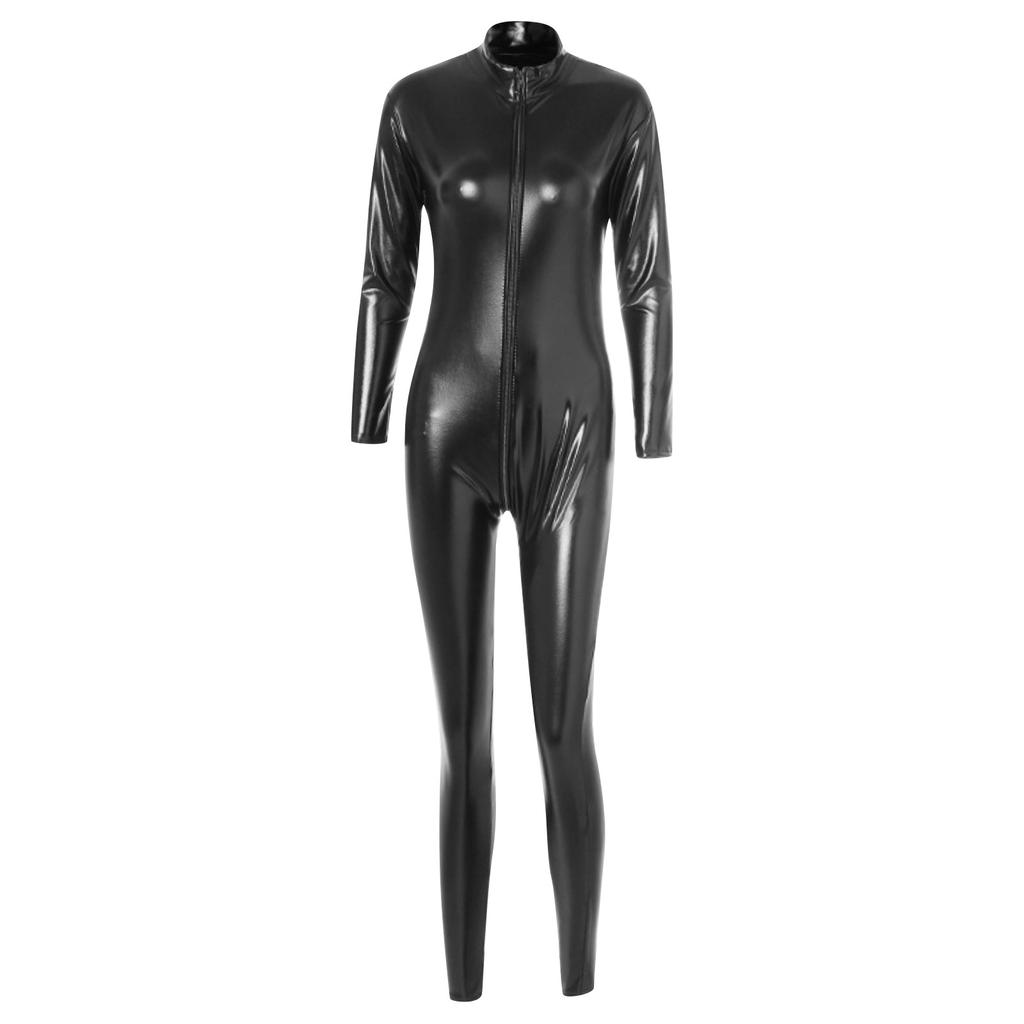 Комбинезон, женское нижнее белье из лакированной кожи, соблазнительный комбинезон, кожаная куртка, галстук, одежда для ночного клуба с горячим тиснением