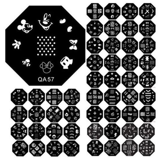 Маникюрный шаблон для дизайна ногтей, печать изображений, польский штамп, скребок, набор для штамповки