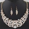 Цепочка с инкрустацией горным хрусталем, ожерелье, серьги-крючки, комплект ювелирных изделий для свадебной вечеринки