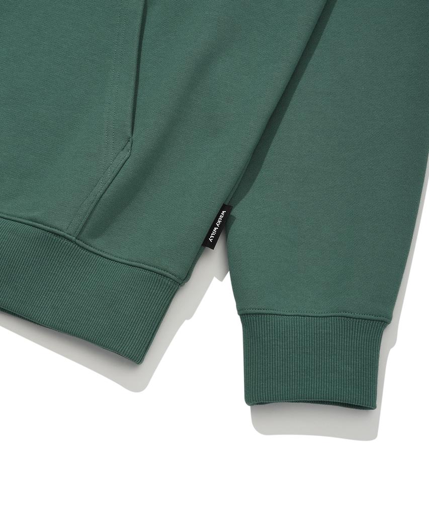 WACKY WILLY Signature Typography Half-Zip Sweatshirt Green