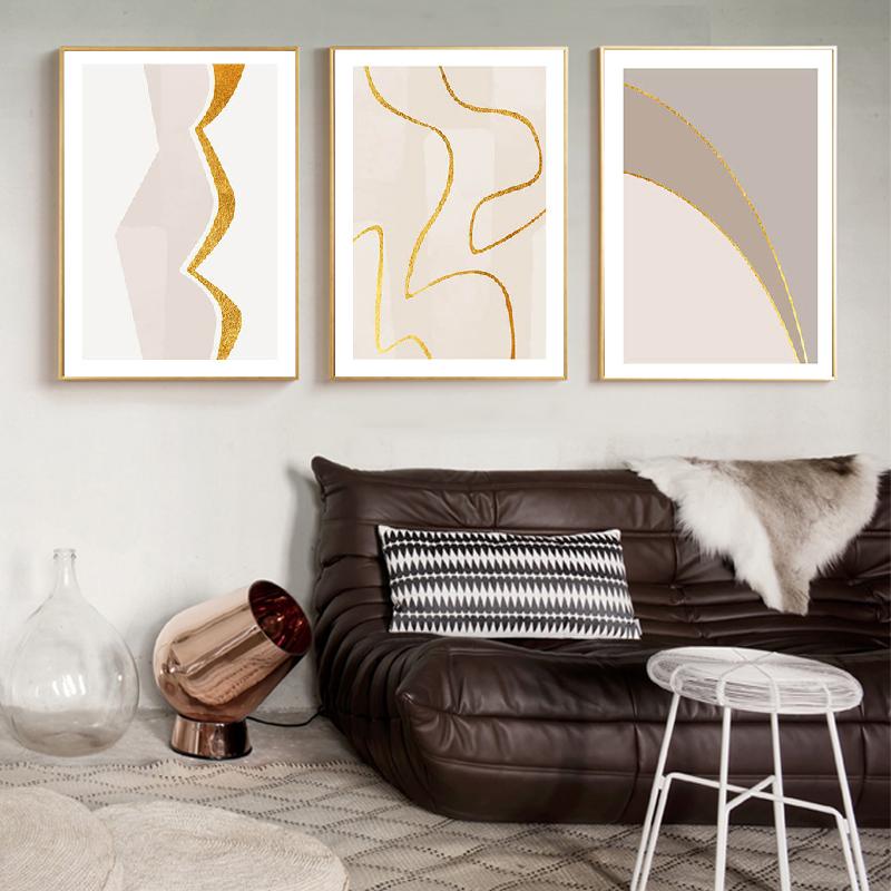 Роскошный стиль, абстрактный современный рисунок линии, графическое искусство, холст, постер, скандинавский принт, живопись, современная настенная картина, домашний декор