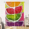Window Home Interior Kitchen Curtains for Living Room 2 Pieces Blackout Curtains Door Curtain Fruit Partition Bedroom Decoration