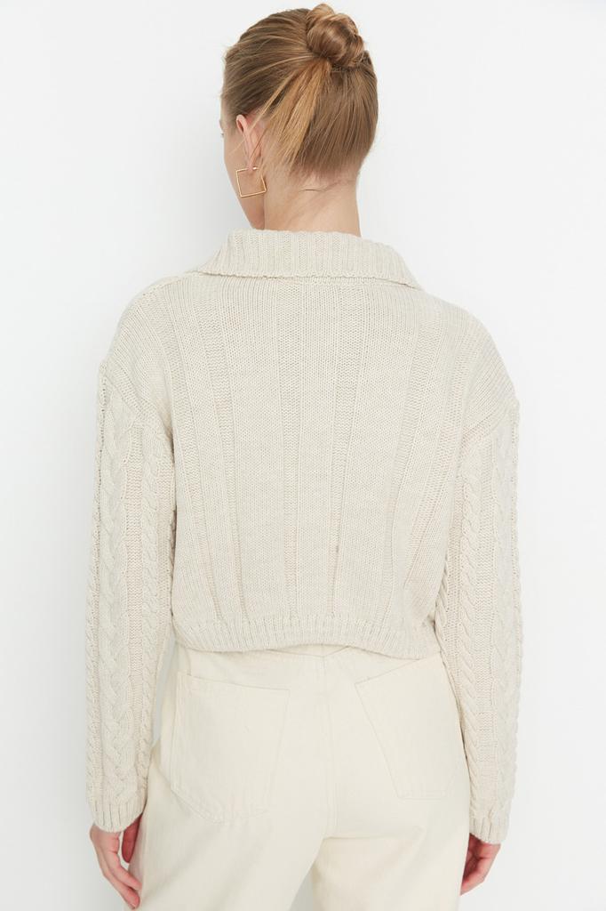 Женский модный новый кардиган оранжевый укороченный трикотажный кардиган