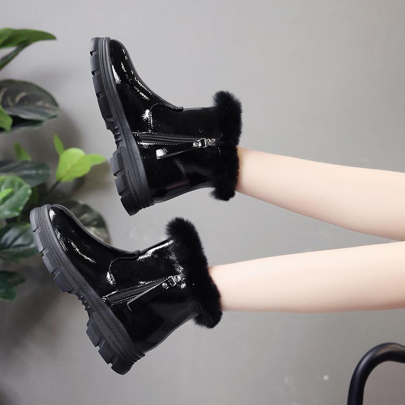 Модные женские зимние сапоги для снега 2024 года, новые модные стильные высокие туфли, повседневные женские водонепроницаемые теплые женские высококачественные черные erf65