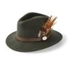 Solid Sheep Felt Hat Leather Trim Felt Hat Fashionable Wool Top Hat With Feathers