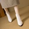 Женские короткие сапоги на высоком каблуке осенне-зимние классические однотонные универсальные сапоги на толстом каблуке большого размера