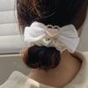 Новые кольца-резинки для волос с бантом, женские, милые, с жемчугом и сердечком, эластичные повязки на голову, аксессуары для волос для девочек, резинки для держателя хвостика