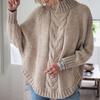 Women's Loose Bat Sleeve Fried Dough Twists Knit Pullover Sweater