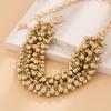 Европейское и американское многослойное ожерелье из круглых бусин CCB: Стильный металлический шик