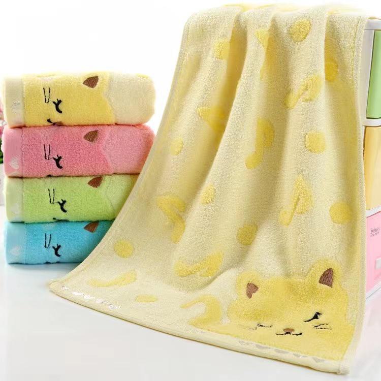 32-Strand Double-Sided Baby Towel, 25x50cm, Soft, Water-Absorbent, Thickened, Embroidered LOGO