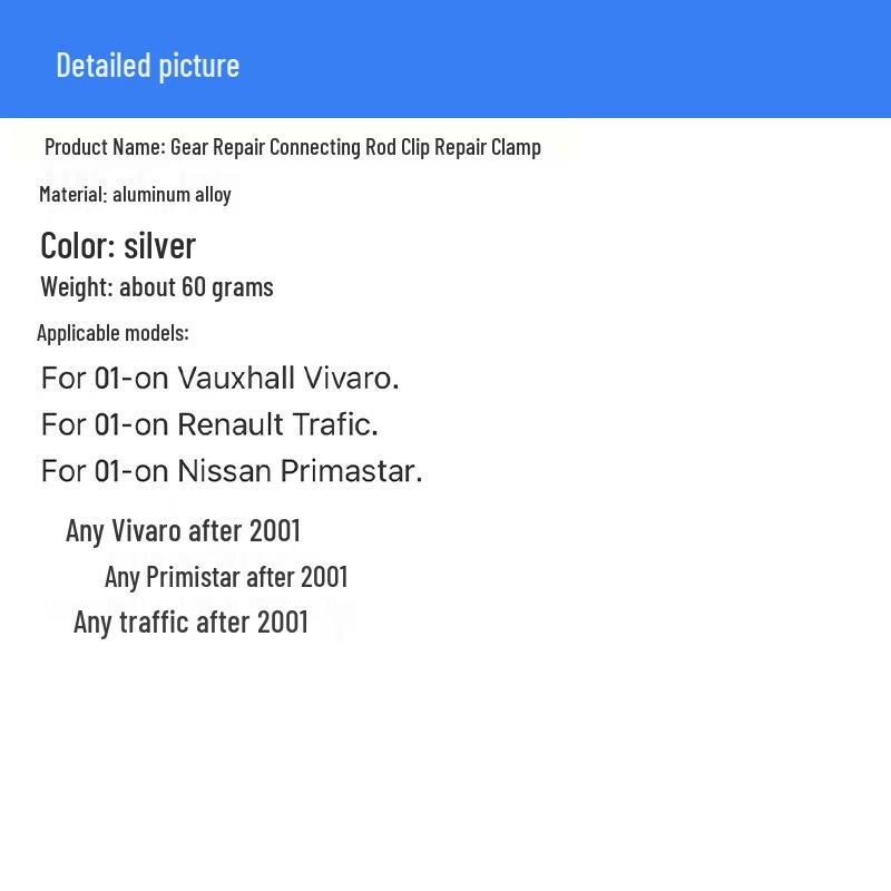 Nissan Vauxhall Renault Car Gear Repair Kit: Connecting Rod Clip Clamp