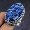 Natural Sodalite Gemstone Handmade 925 Sterling Silver Jewelry Ring Size 9 W8w37