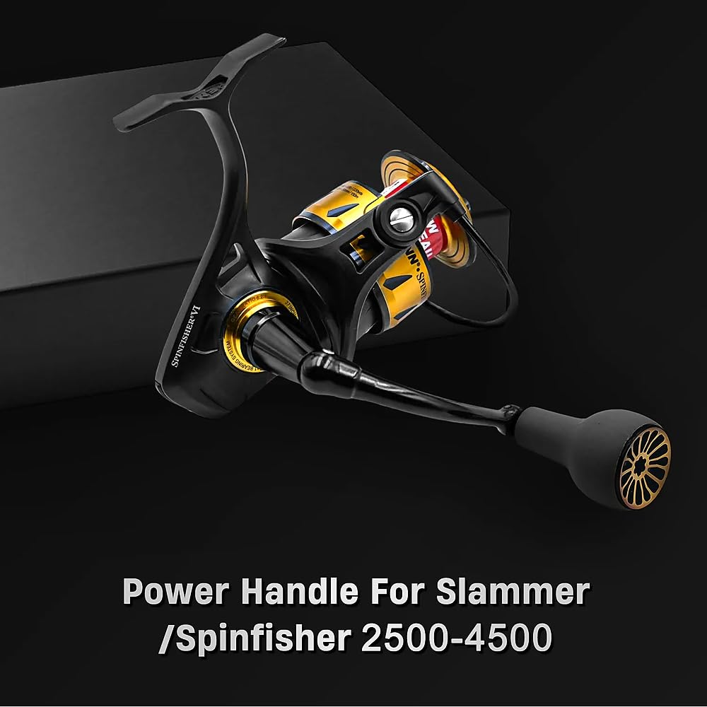 JINOHNAMILL 66 мм Мощная ручка для Penn Spinfisher VI VII, Slammer III IV, Long Cast, с ручкой, TPE27 Черная