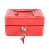 1 шт. Мини портативный железный запирающийся сейф для мелких денег и монет, сейф для хранения вещей, бытовой (красный)