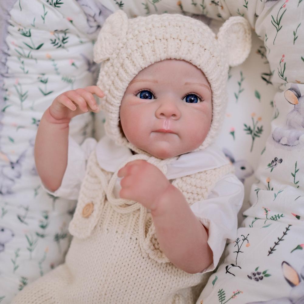Real Looking Reborn Baby Girl Doll Bettie 18'' 48cm Full Body Silicone Vinyl Simulation Doll Handmade Exquisite 3D Painted Skin Newborn Dolls for Kids
