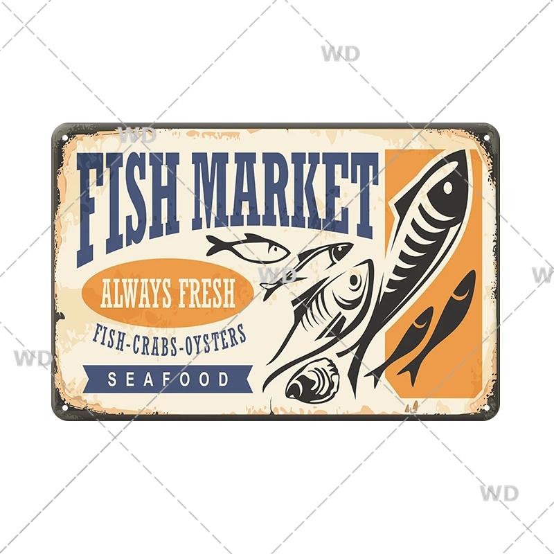 Funny Fishing Metal Tin Sign Retro Vintage Plaque Metal Poster Go Fishing Lover Gift Plate For Men Cave Fishing Home Wall Decor