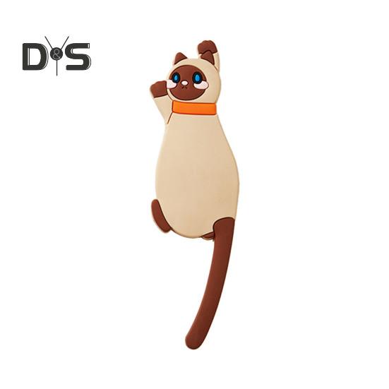 Наклейка на холодильник с крючком, высокая прочность, 3D, реалистичный дизайн с изображением мультяшного кота, декоративная наклейка на холодильник, аксессуар для холодильника