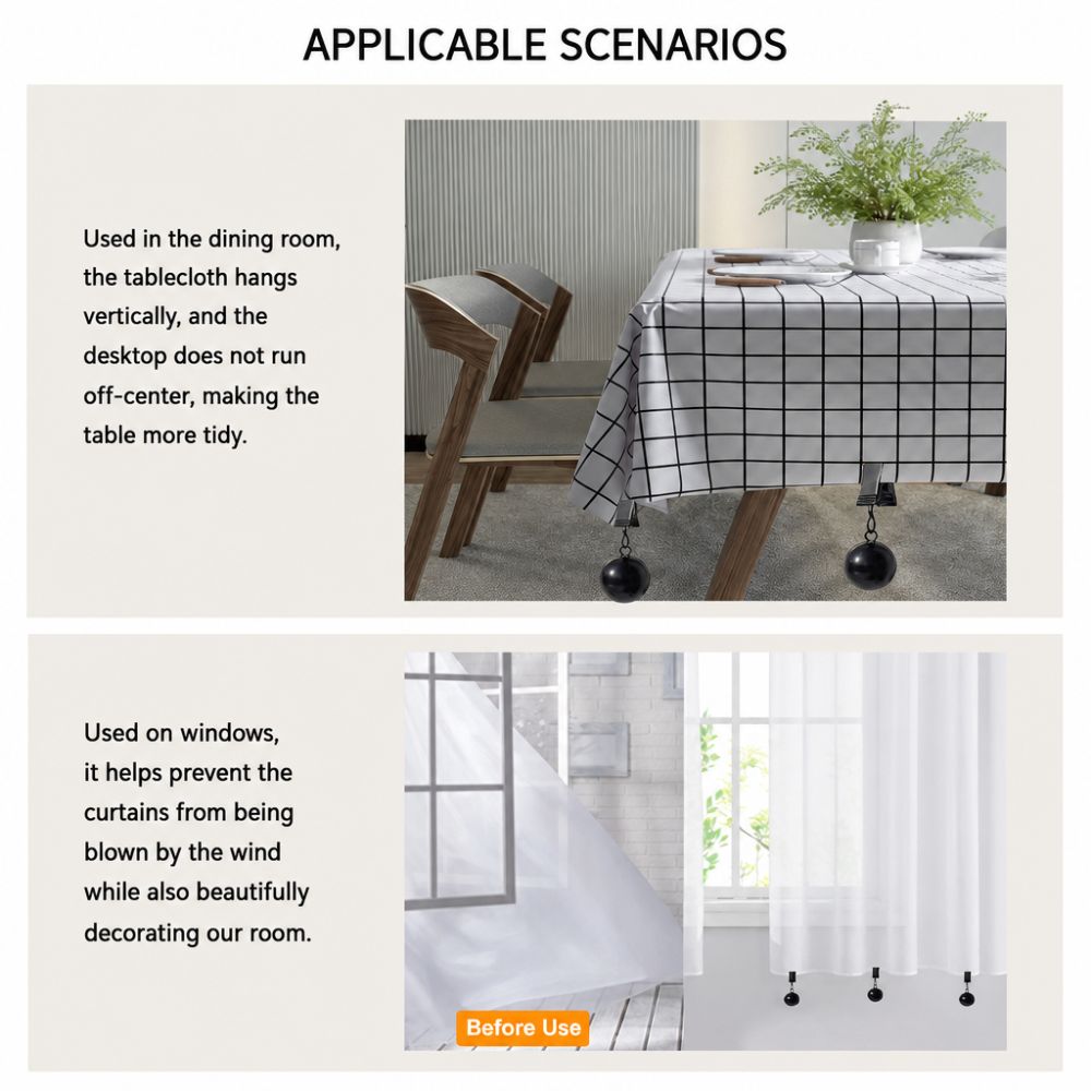 4pcs Windproof Curtain Drape Holder Heavy Duty Table Cover Pendant Clips Outdoor Picnic Decor