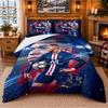 Printed 3Pcs Bedding Set Kylian Mbappe Pattern Bed Sheet Pillowcase For Bedroom Decor