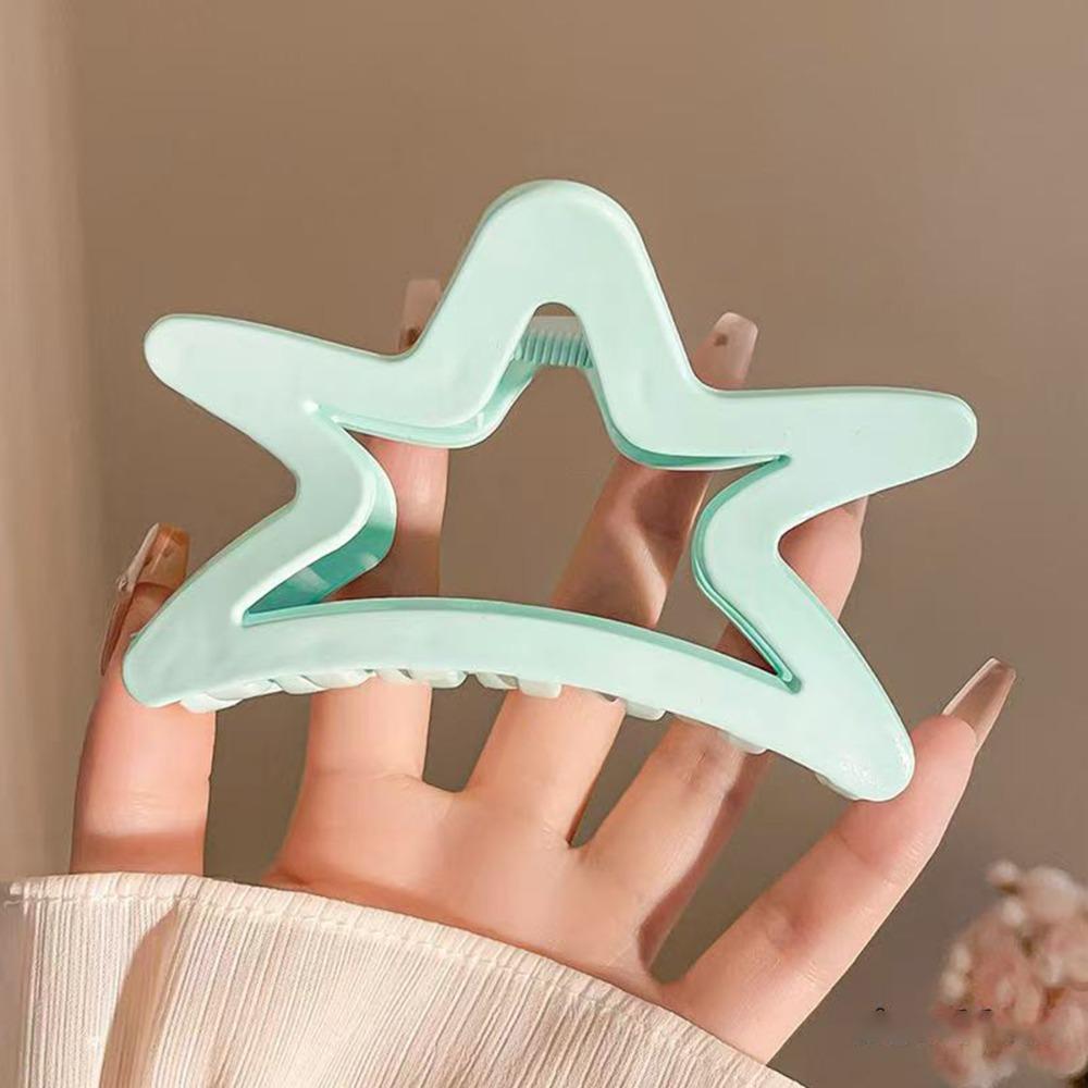 Jelly Color Bow Hair Clip Five-pointed Star Shark Clip Fashion Hairpin for Women Hair Accessories
