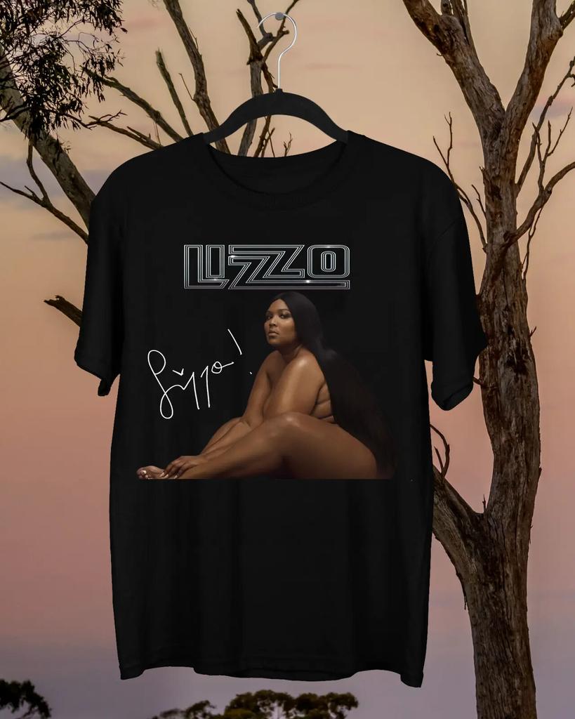 Унисекс футболка с коротким рукавом из черного хлопка с изображением певицы Lizzo