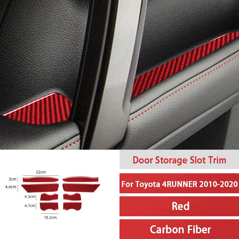 Автомобильная отделка из настоящего углеродного волокна красного цвета для Toyota 4RUNNER 2010- приборная консоль, панель переключения передач, украшение