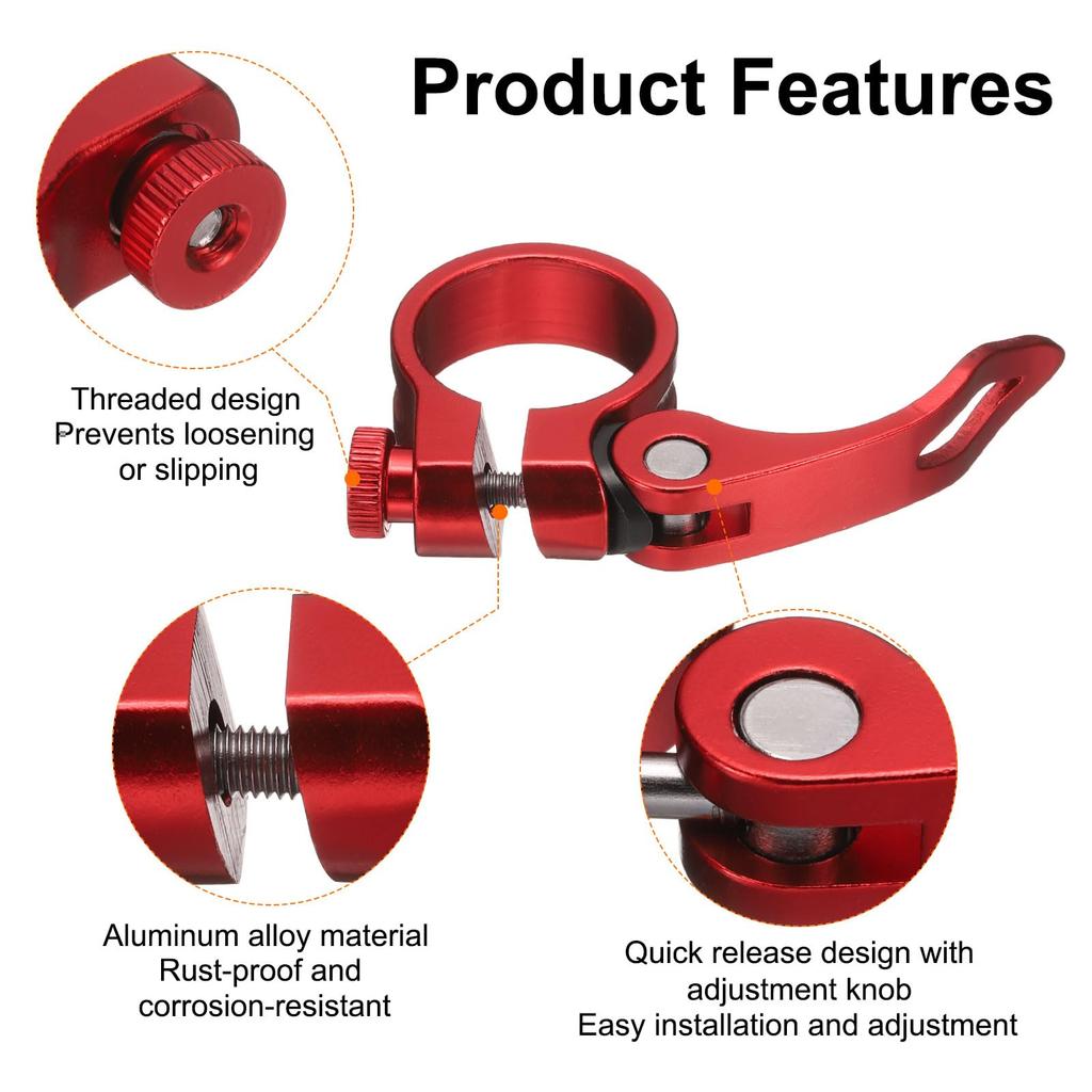 uxcell Bike Seatpost Clamp 31.8mm Bicycle Clamp Aluminum Alloy Bike