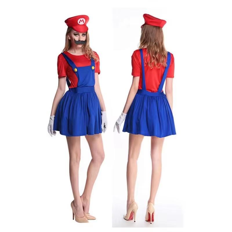 Game Luigi Brothers Uniform Set Cosplay Costumes Funny Anime Adult Men Jumpsuit Woman Dress Halloween Costume